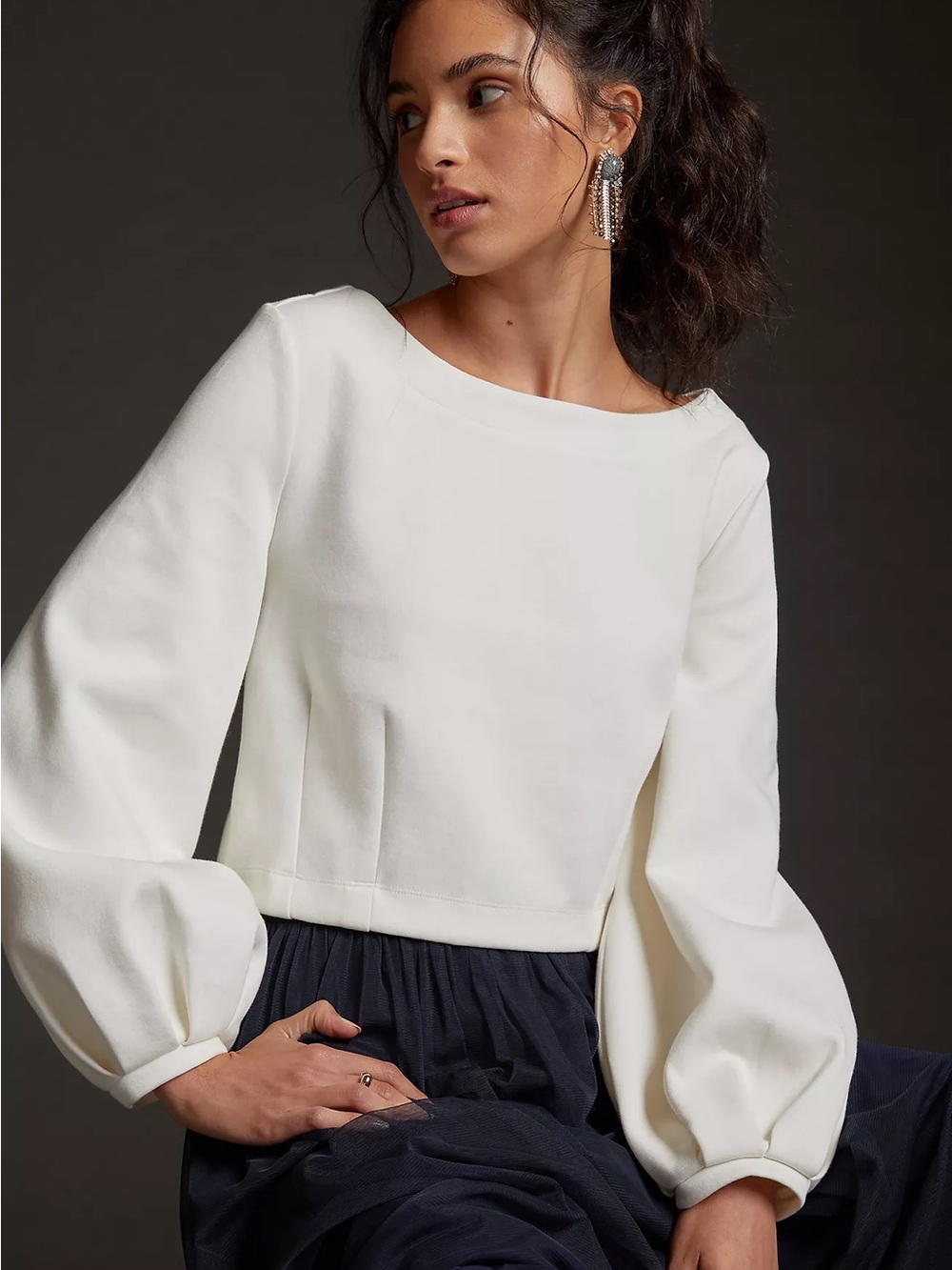 NWT Maeve Tie-Back Ponte Pullover